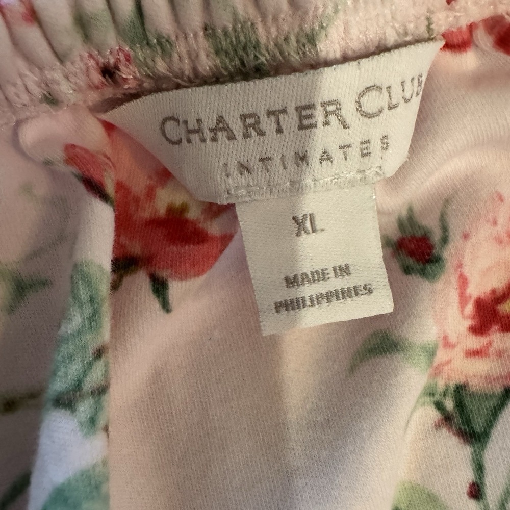 Charter Club Women's Cotton Floral Lace-Trim‎ Nightgown- Bird Bloom XL - Picture 5 of 12